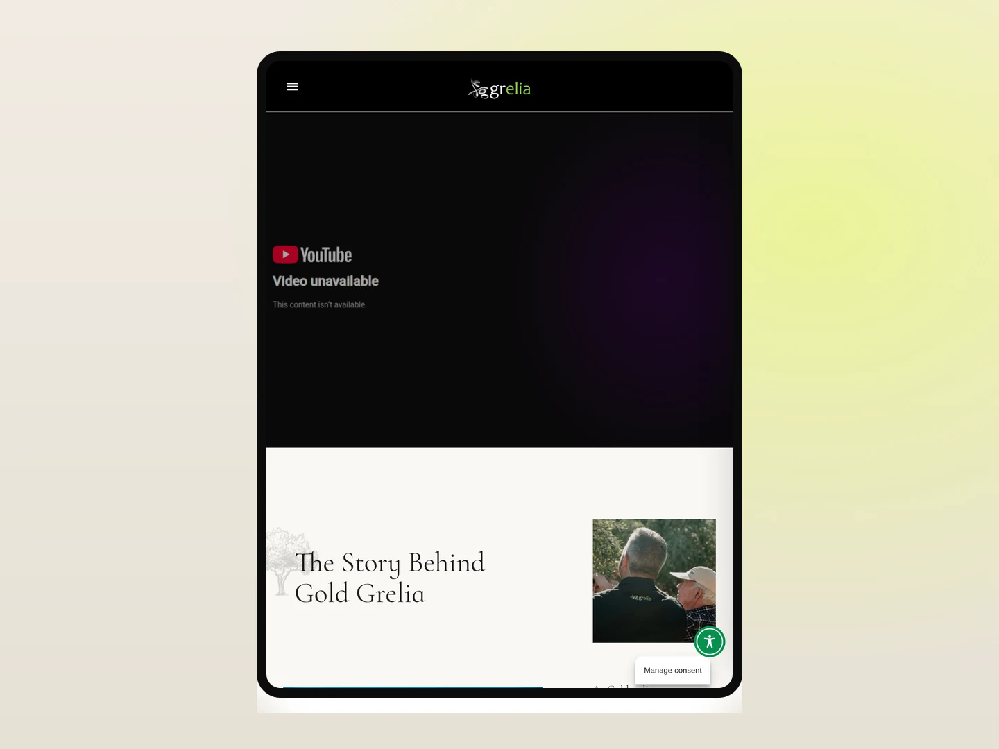 Gold Grelia — tablet