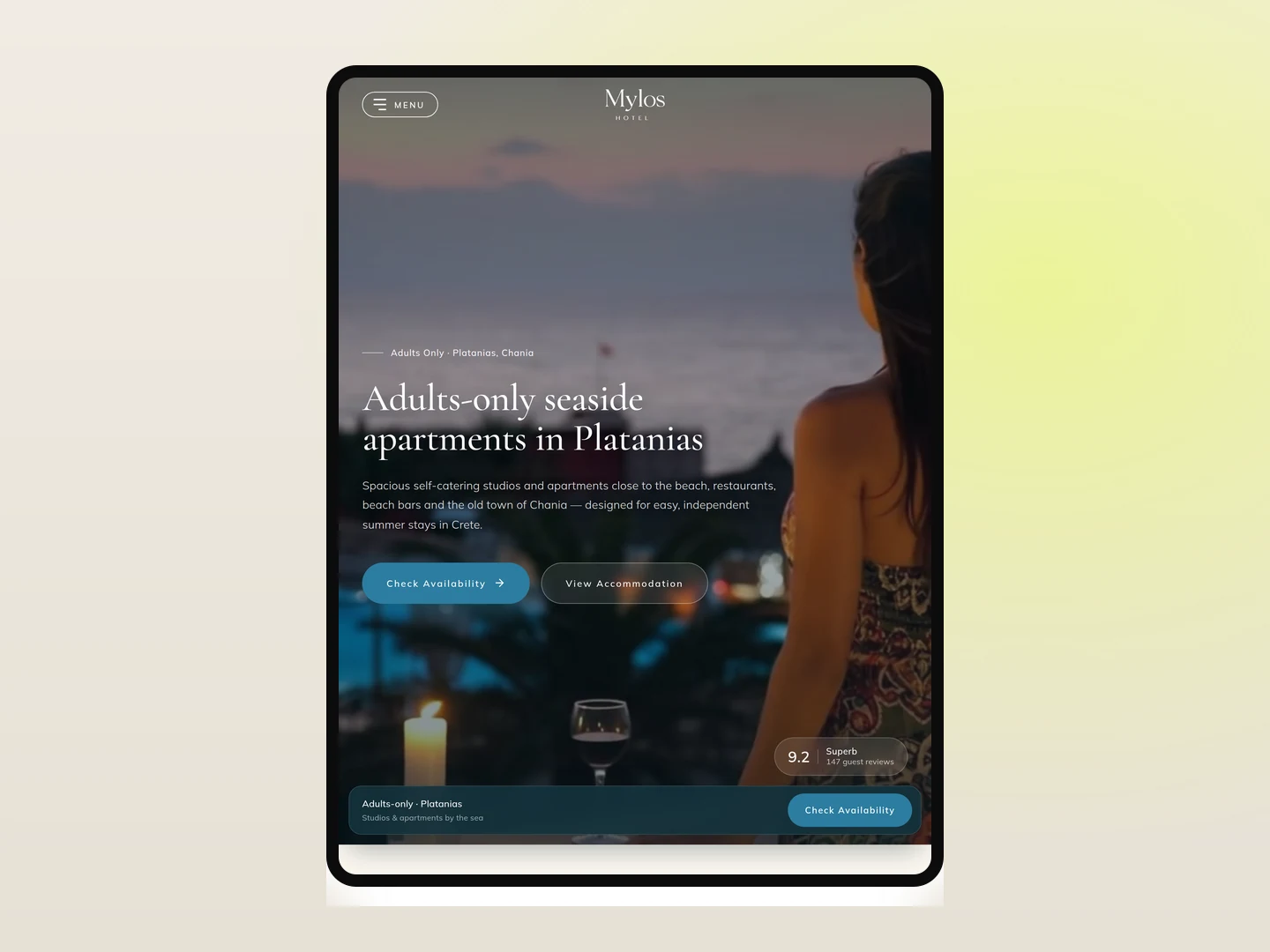 Mylos Hotel — tablet