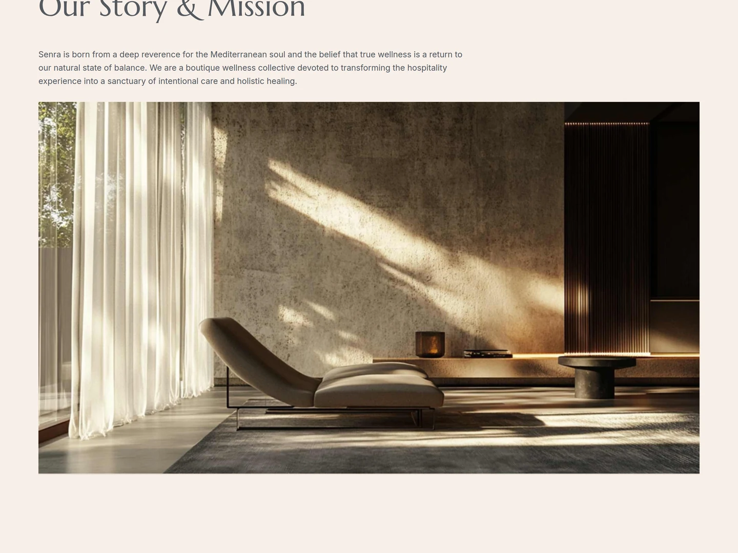 Senra Wellness Experience — desktop