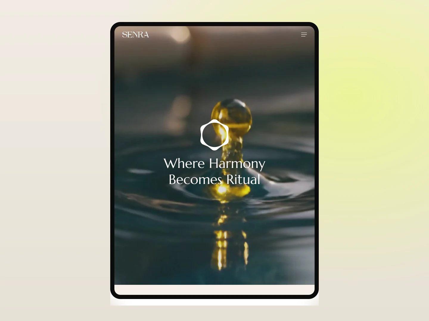 Senra Wellness Experience — tablet